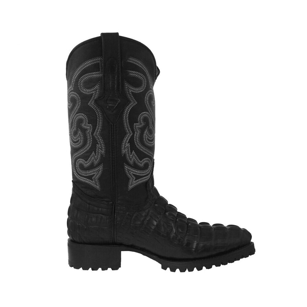 El Presidente Gold Cowboy Professional Black Crocodile Motorcycle Boot Men 13